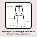 Tabouret en acier Hampden Furnishings, collection Felix, 32 à 39 po