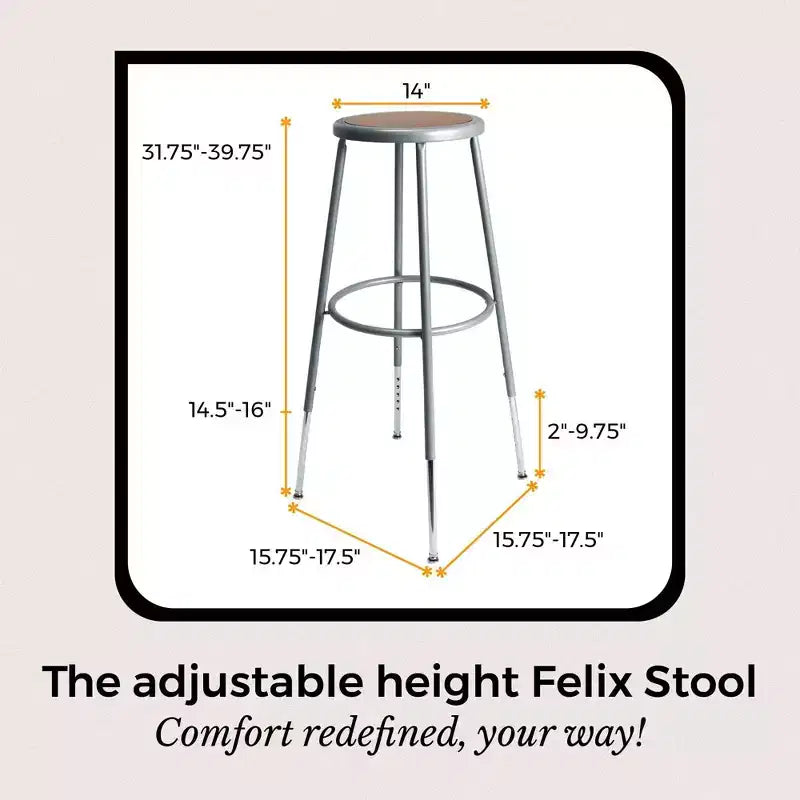Tabouret en acier Hampden Furnishings, collection Felix, 32 à 39 po