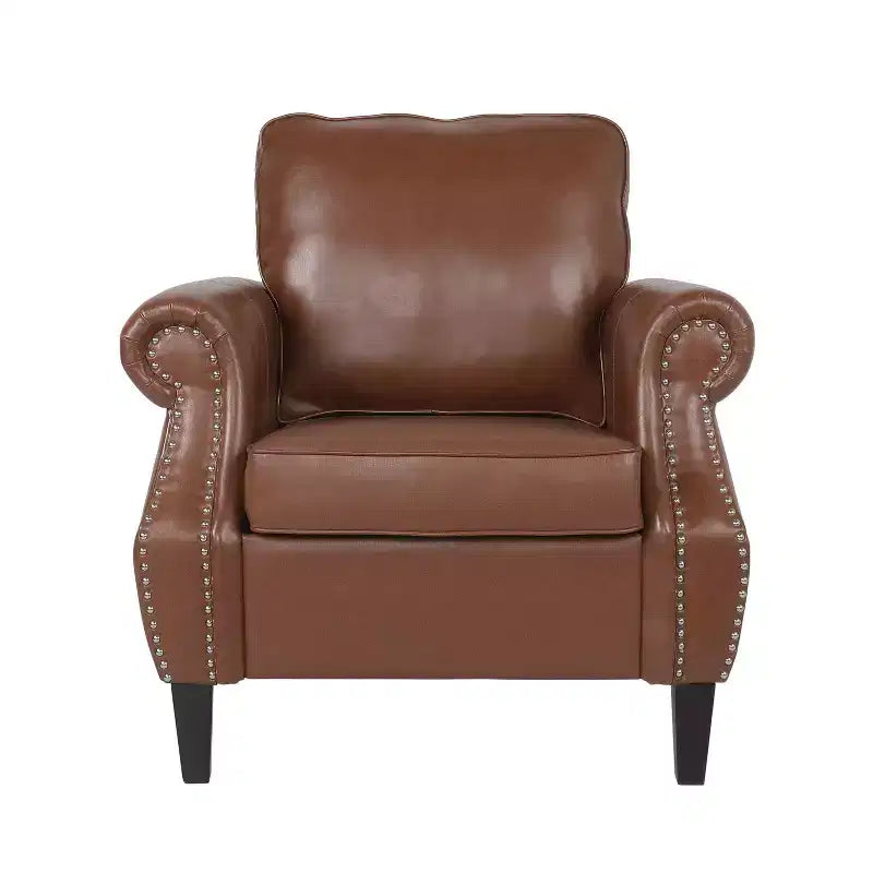 Fauteuil club en similicuir Dowd Christopher Knight Home avec clous décoratifs