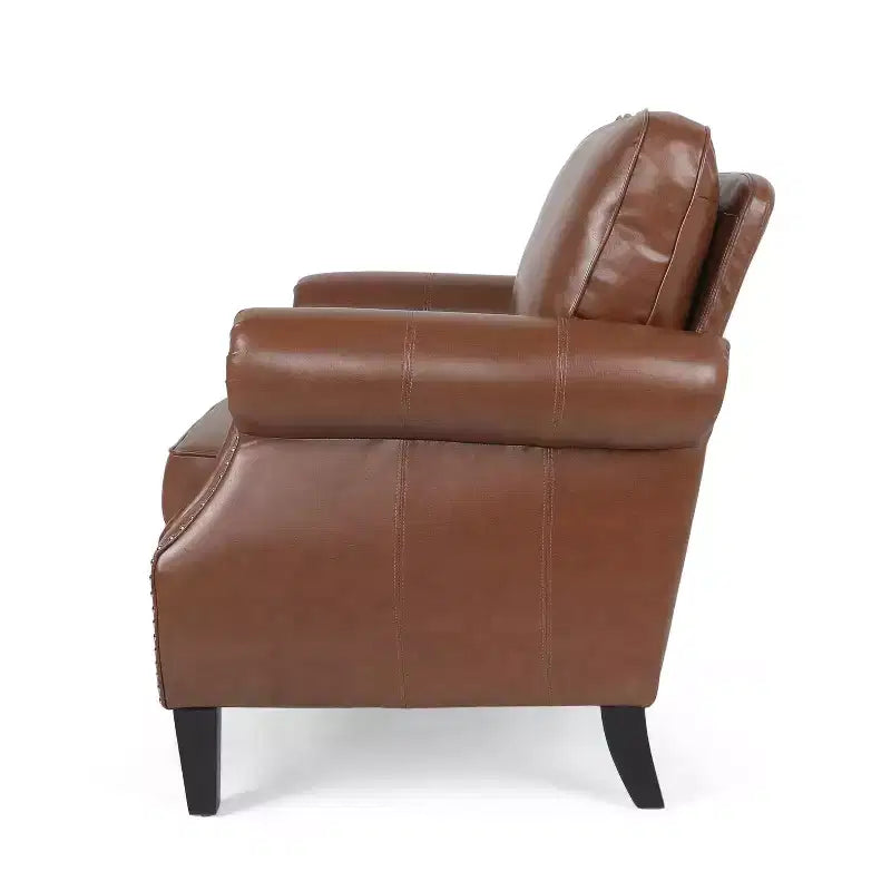 Fauteuil club en similicuir Dowd Christopher Knight Home avec clous décoratifs