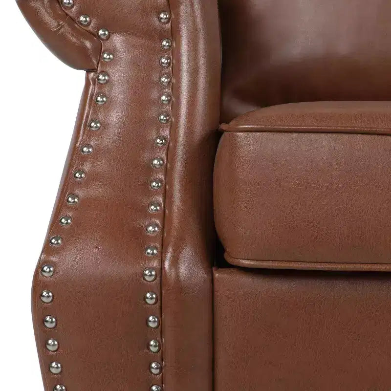 Fauteuil club en similicuir Dowd Christopher Knight Home avec clous décoratifs