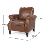 Fauteuil club en similicuir Dowd Christopher Knight Home avec clous décoratifs