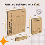 Tabouret de bar en acier avec dossier collection Felix, hauteur comptoir, 63,5-83,8 cm, Hampden Furnishings