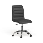 Chaise de bureau sans accoudoirs en vinyle à dossier mi-hauteur Ripple