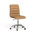 Chaise de bureau sans accoudoirs en vinyle à dossier mi-hauteur Ripple