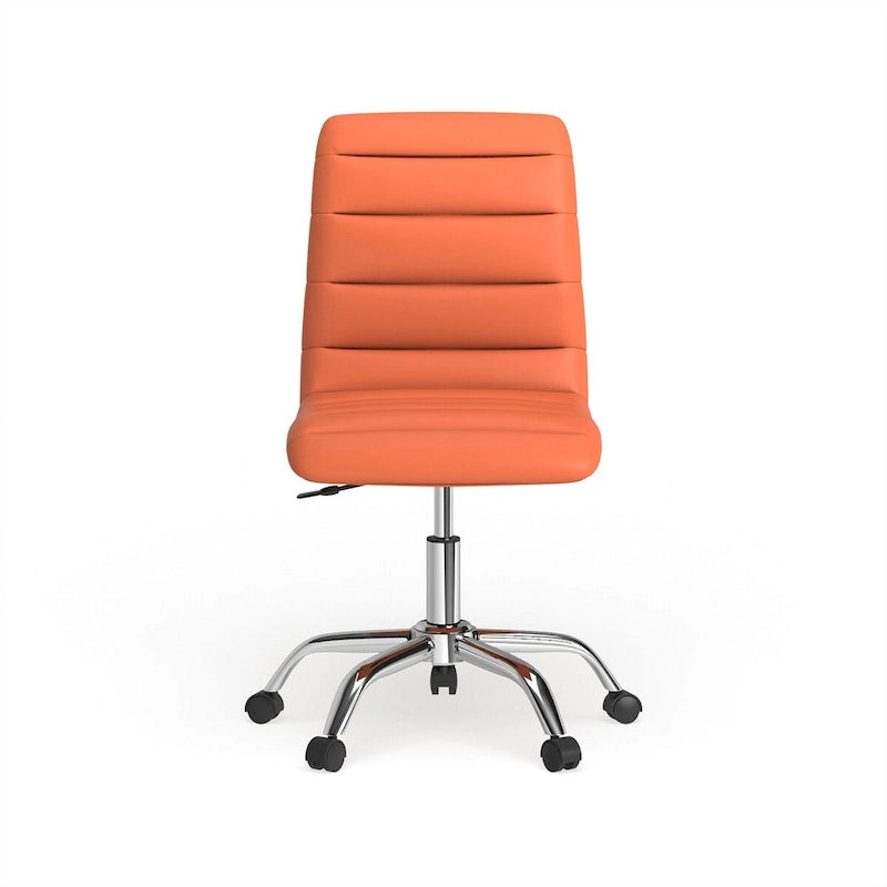 Chaise de bureau sans accoudoirs en vinyle à dossier mi-hauteur Ripple
