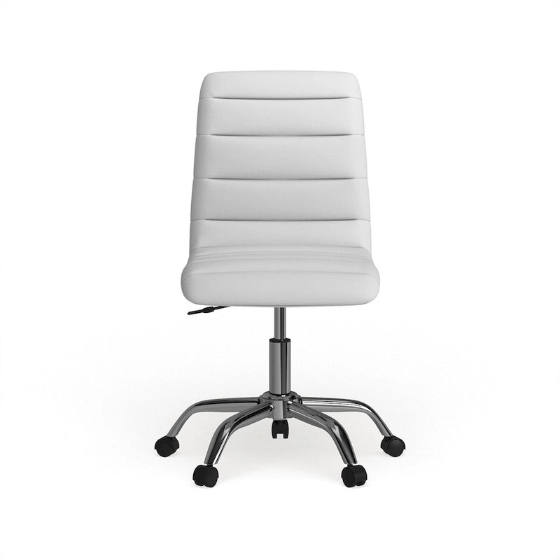 Chaise de bureau sans accoudoirs en vinyle à dossier mi-hauteur Ripple