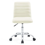 Chaise de bureau sans accoudoirs en vinyle à dossier mi-hauteur Ripple