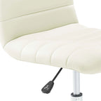 Chaise de bureau sans accoudoirs en vinyle à dossier mi-hauteur Ripple