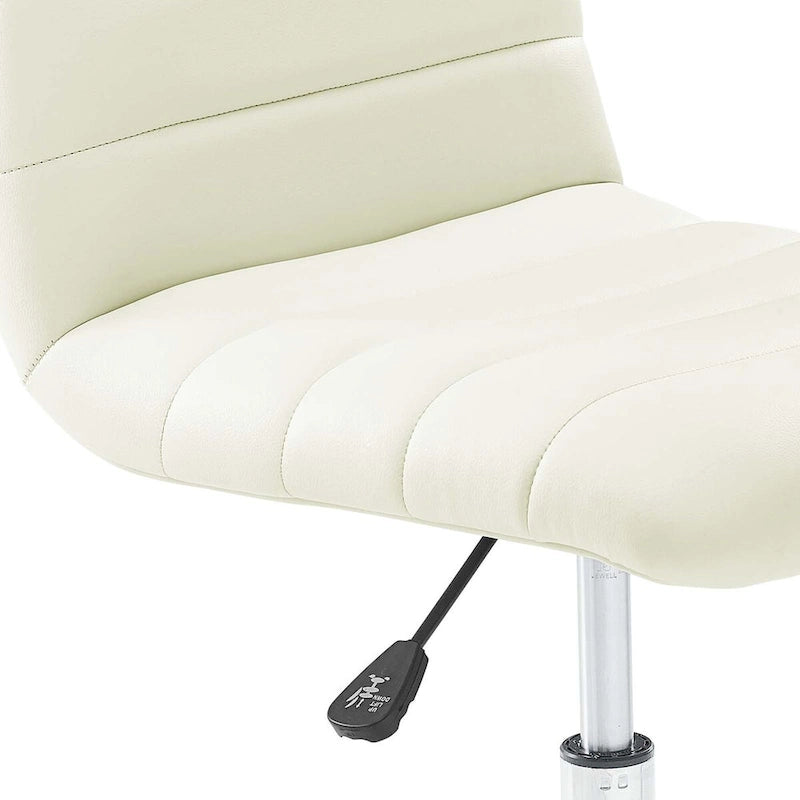 Chaise de bureau sans accoudoirs en vinyle à dossier mi-hauteur Ripple
