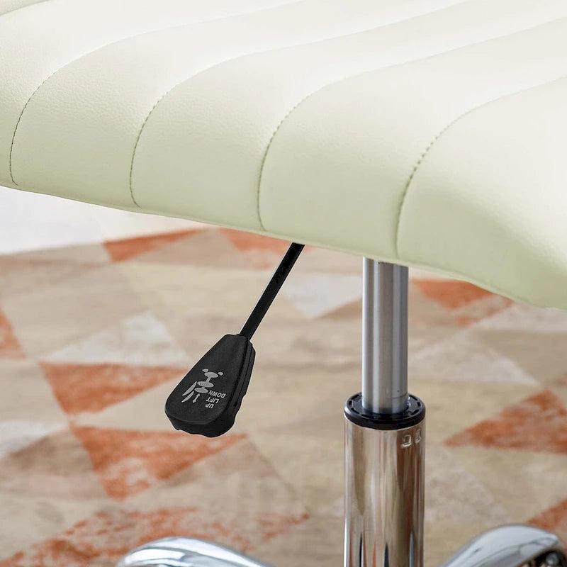 Chaise de bureau sans accoudoirs en vinyle à dossier mi-hauteur Ripple