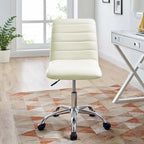 Chaise de bureau sans accoudoirs en vinyle à dossier mi-hauteur Ripple