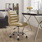 Chaise de bureau sans accoudoirs en vinyle à dossier mi-hauteur Ripple