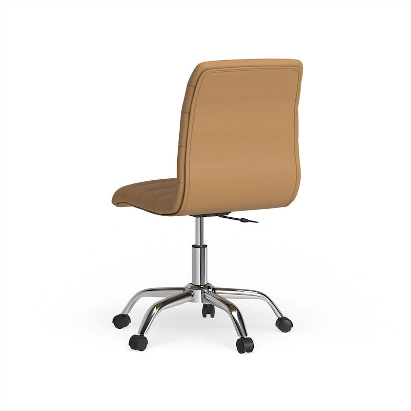Chaise de bureau sans accoudoirs en vinyle à dossier mi-hauteur Ripple