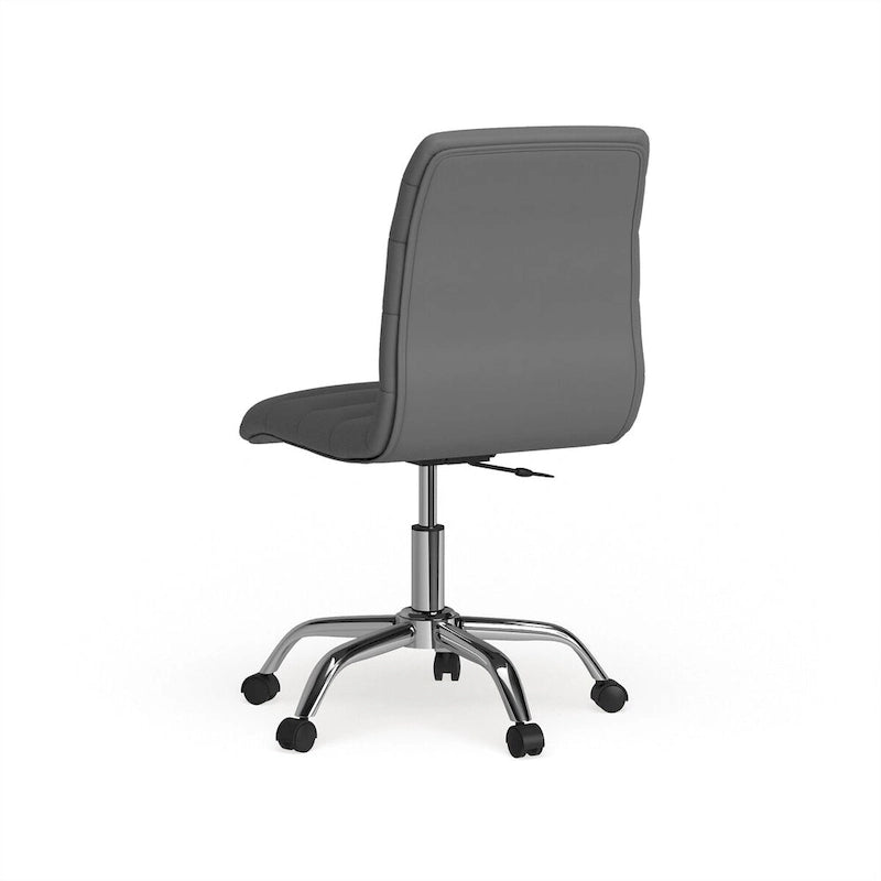 Chaise de bureau sans accoudoirs en vinyle à dossier mi-hauteur Ripple
