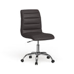 Chaise de bureau sans accoudoirs en vinyle à dossier mi-hauteur Ripple