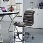 Chaise de bureau sans accoudoirs en vinyle à dossier mi-hauteur Ripple