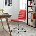 Chaise de bureau sans accoudoirs en vinyle à dossier mi-hauteur Ripple