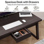 Bureau de direction, bureau d'ordinateur avec tiroir, bois massif