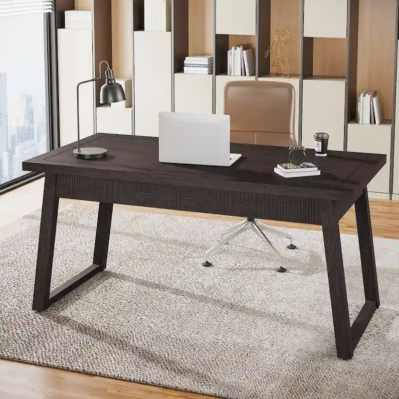 Bureau de direction, bureau d'ordinateur avec tiroir, bois massif