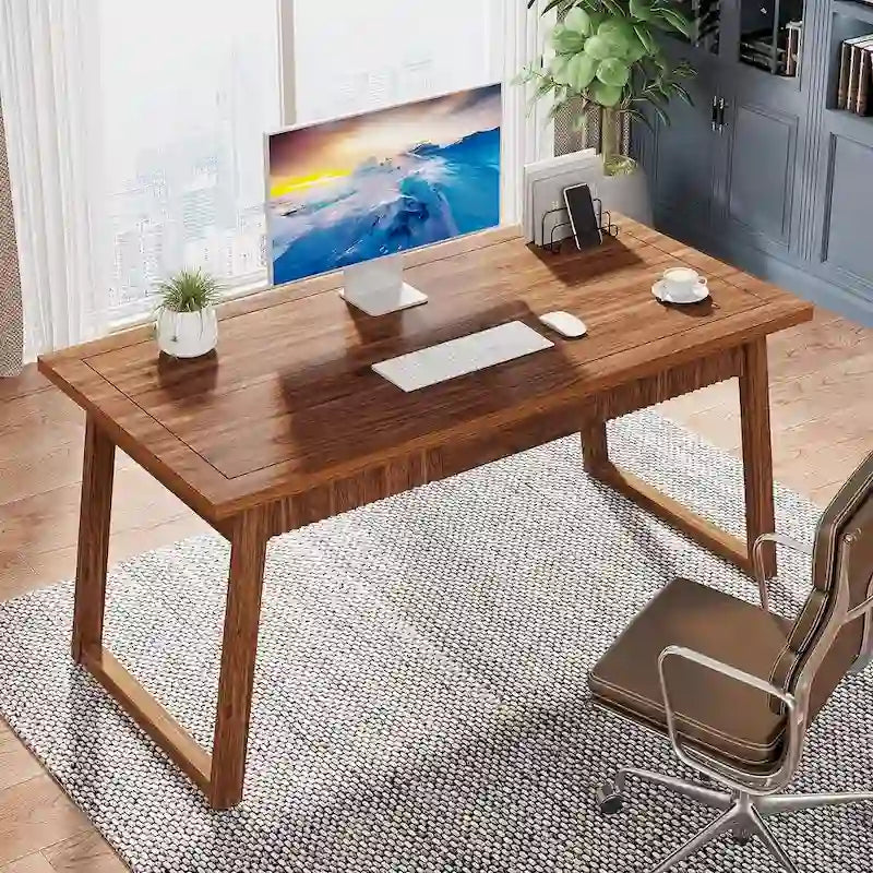 Bureau de direction, bureau d'ordinateur avec tiroir, bois massif