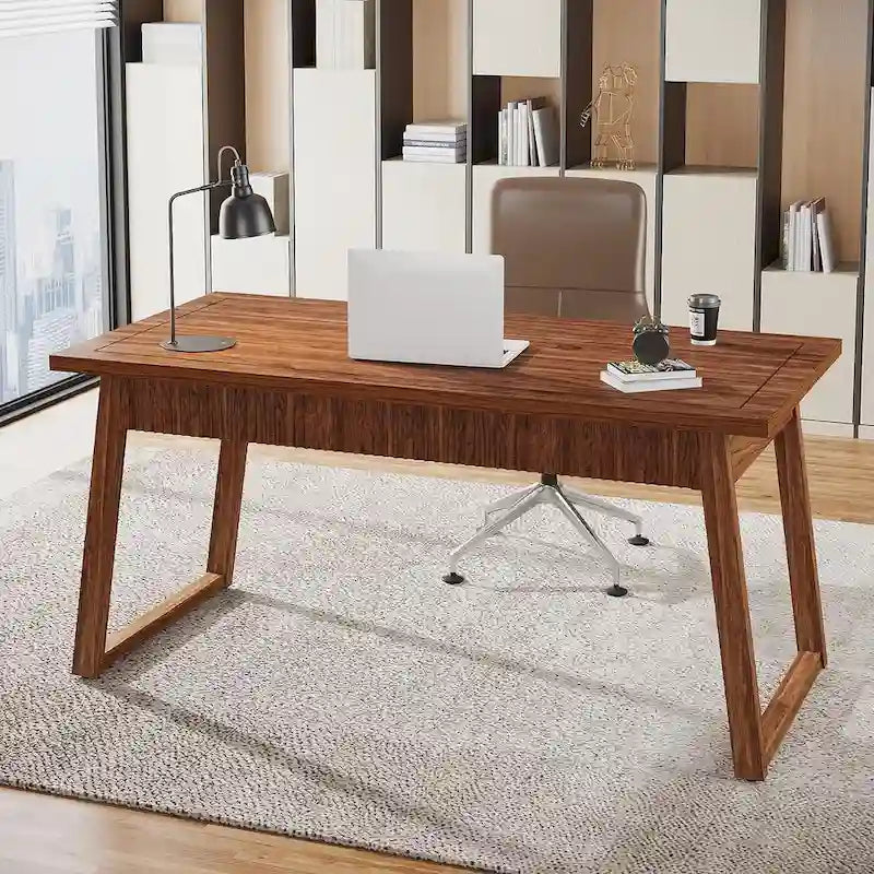 Bureau de direction, bureau d'ordinateur avec tiroir, bois massif