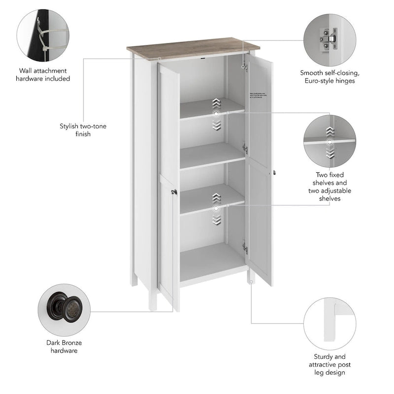 Armoire de rangement haute Mayfield avec portes par Bush Furniture