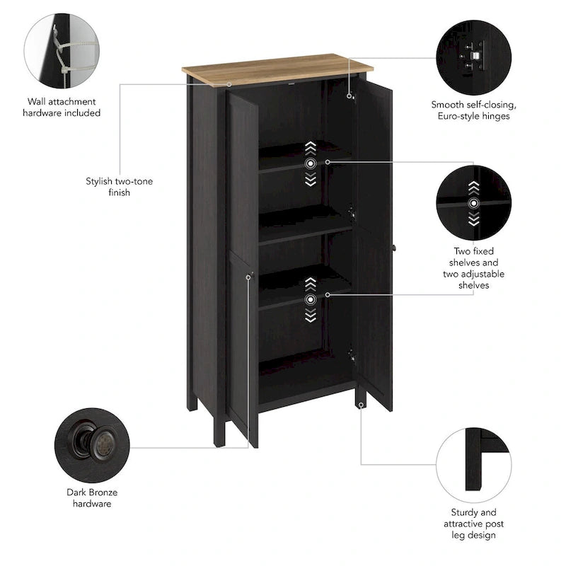 Armoire de rangement haute Mayfield avec portes par Bush Furniture