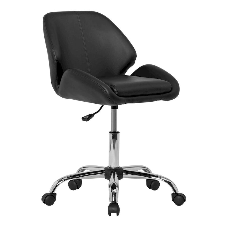 Chaise de bureau réglable en similicuir noir Calico Designs Black Pearl