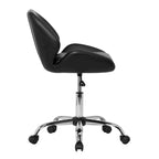 Chaise de bureau réglable en similicuir noir Calico Designs Black Pearl