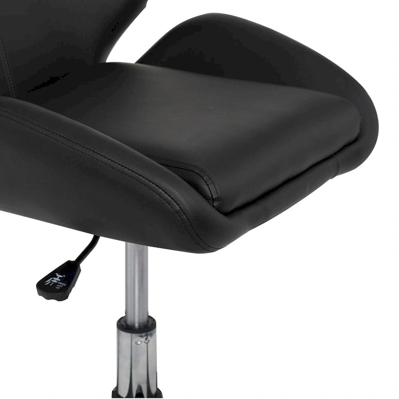 Chaise de bureau réglable en similicuir noir Calico Designs Black Pearl