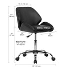 Chaise de bureau réglable en similicuir noir Calico Designs Black Pearl