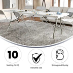 Table de réception pliable en plastique blanc imitation granit, 30 po L. x 96 po l., avec poignée de transport