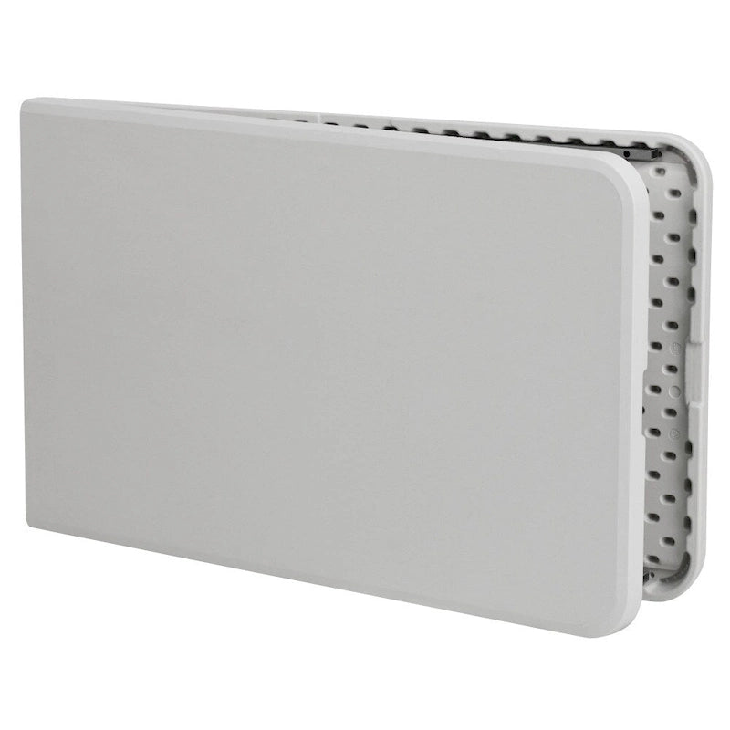 Table de réception pliable en plastique blanc imitation granit, 30 po L. x 96 po l., avec poignée de transport