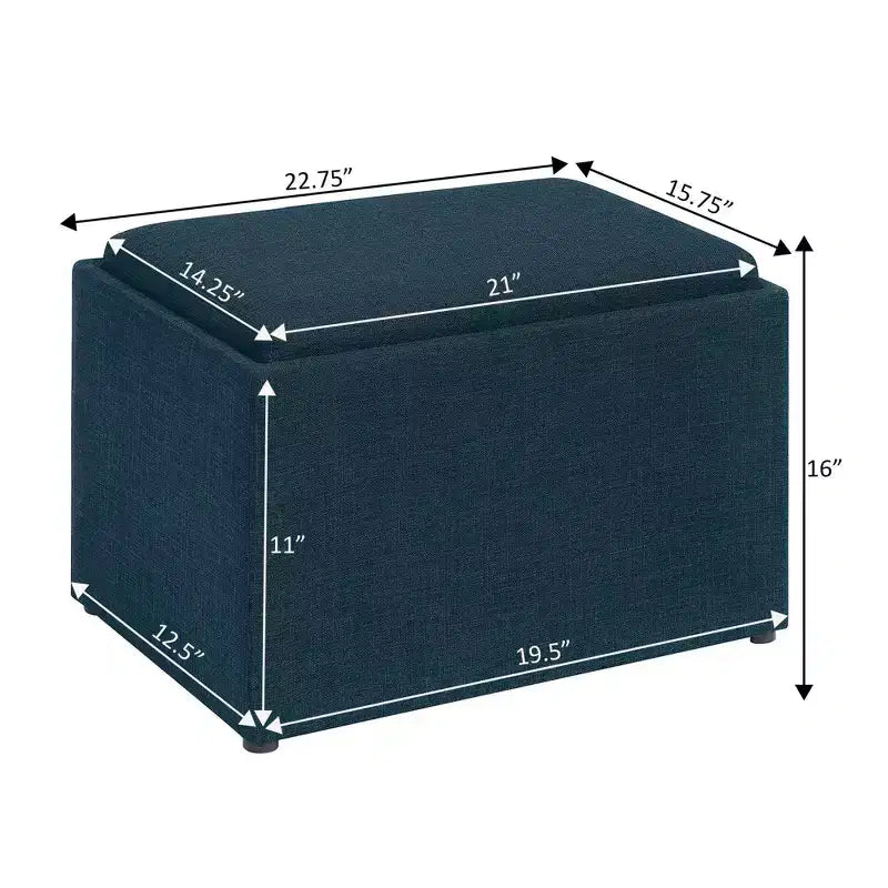 Pouf de rangement d'appoint Breighton Home Designs4Comfort avec plateau réversible