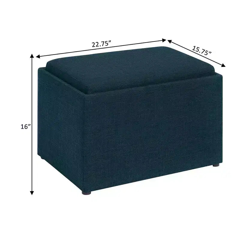 Pouf de rangement d'appoint Breighton Home Designs4Comfort avec plateau réversible