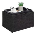 Pouf de rangement d'appoint Breighton Home Designs4Comfort avec plateau réversible