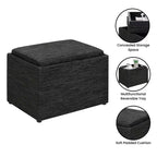 Pouf de rangement d'appoint Breighton Home Designs4Comfort avec plateau réversible