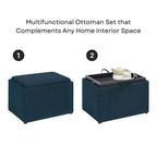 Pouf de rangement d'appoint Breighton Home Designs4Comfort avec plateau réversible