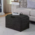 Pouf de rangement d'appoint Breighton Home Designs4Comfort avec plateau réversible