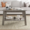 Petite table basse rustique à 2 niveaux pour salon