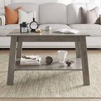 Petite table basse rustique à 2 niveaux pour salon