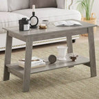 Petite table basse rustique à 2 niveaux pour salon