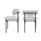 Ensemble de salle à manger rond 5 pièces Roundhill Durban, table à manger à tréteaux avec 4 chaises en bouclette