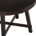 Table de salle à manger de cuisine ronde extensible en bois avec rallonge de 16 feuilles