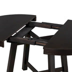 Table de salle à manger de cuisine ronde extensible en bois avec rallonge de 16 feuilles