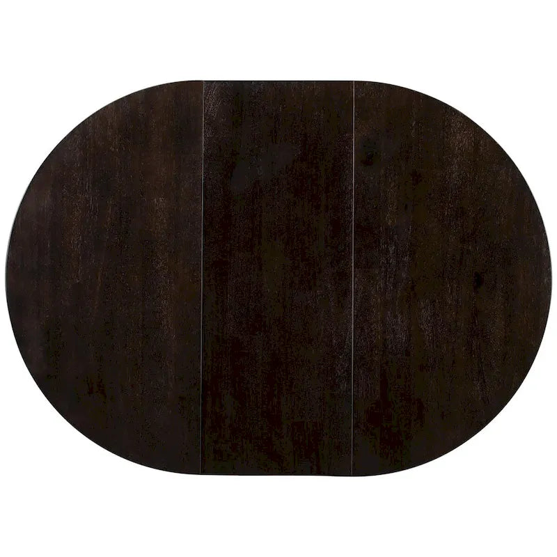 Table de salle à manger de cuisine ronde extensible en bois avec rallonge de 16 feuilles