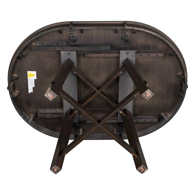 Table de salle à manger de cuisine ronde extensible en bois avec rallonge de 16 feuilles