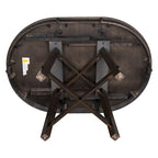 Table de salle à manger de cuisine ronde extensible en bois avec rallonge de 16 feuilles