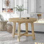 Table de salle à manger de cuisine ronde extensible en bois avec rallonge de 16 feuilles